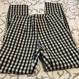 Checkered black and white Capri pants